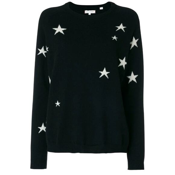 chinti and parker Cashmere Star Sweater in Black size XS White Stars Slouchy - Picture 11 of 11